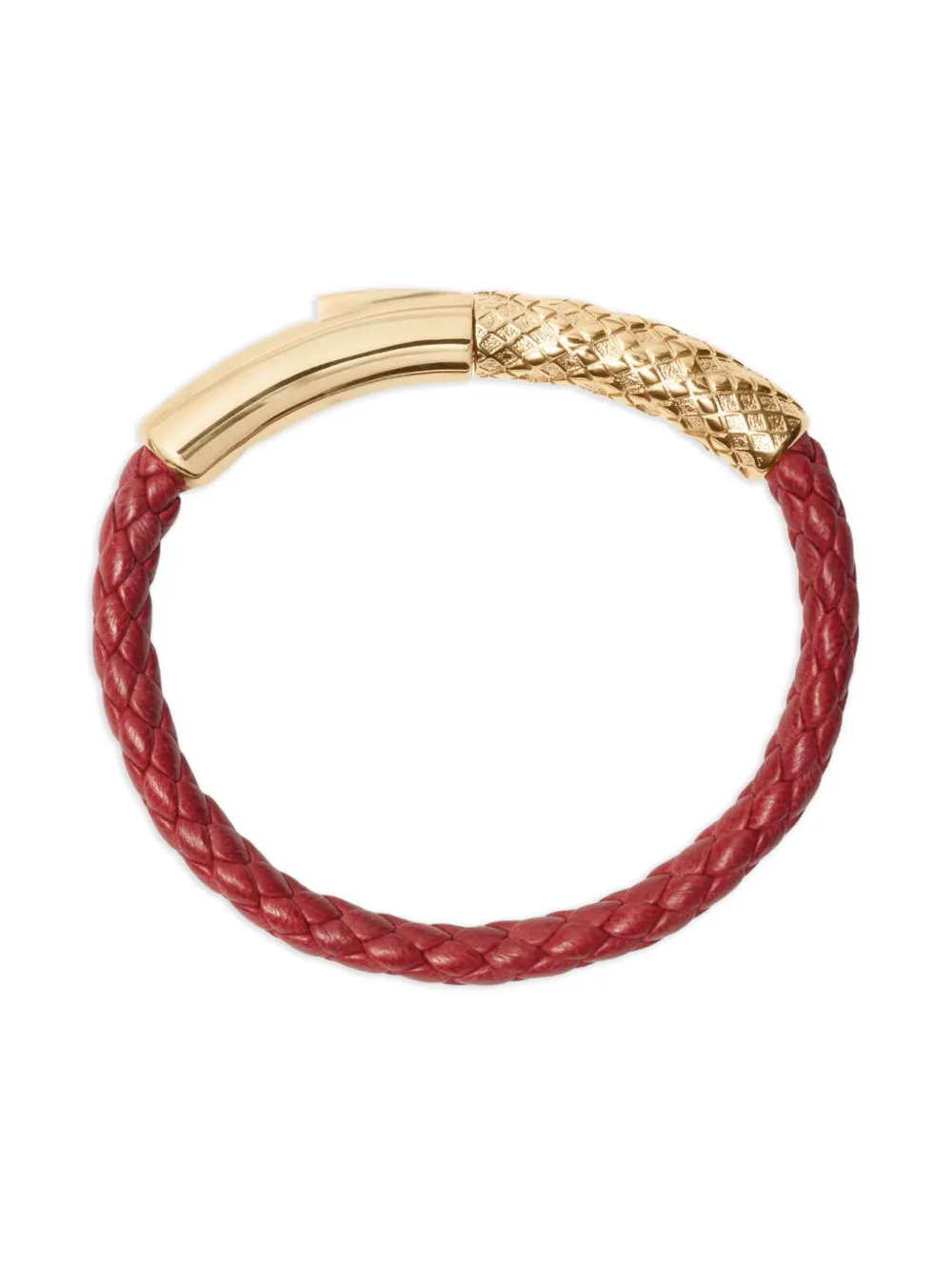 Burberry Geruite leren armband - Rood