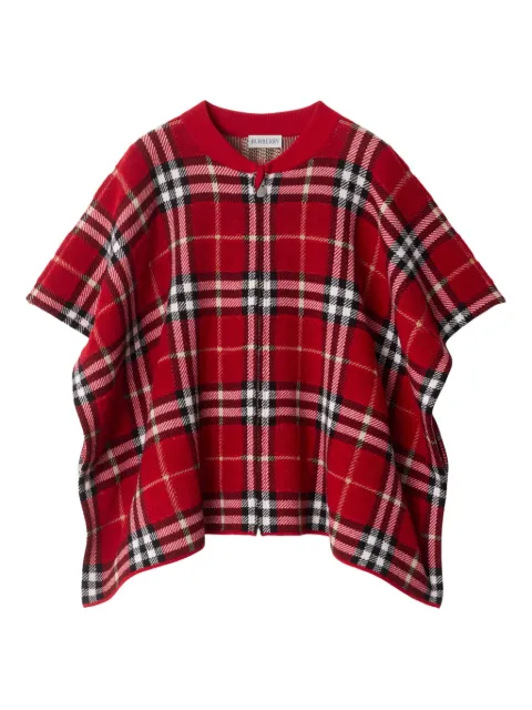 Burberry Kids Check-pattern wool cape