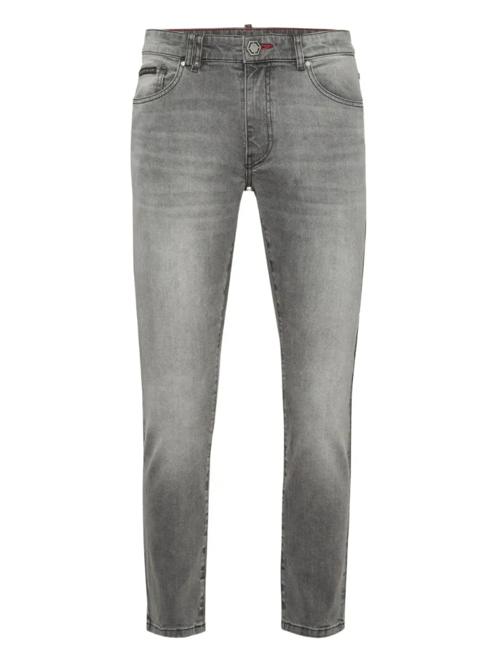 Philipp Plein Jeans con logo Greatness ricamato - Grigio