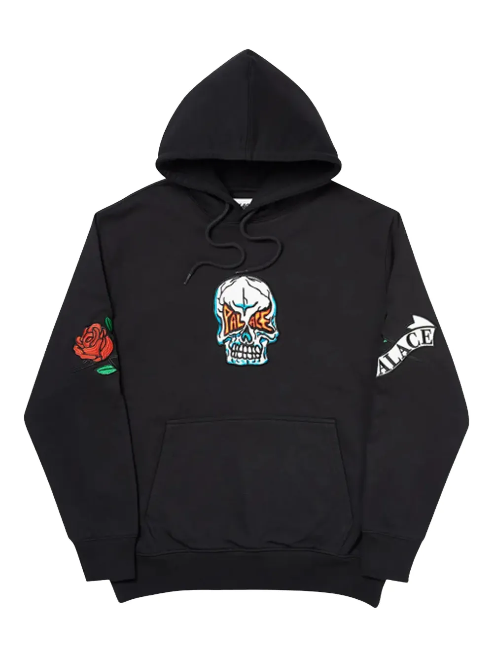 Palace sudadera con capucha y rosas bordadas | negro | Image 1
