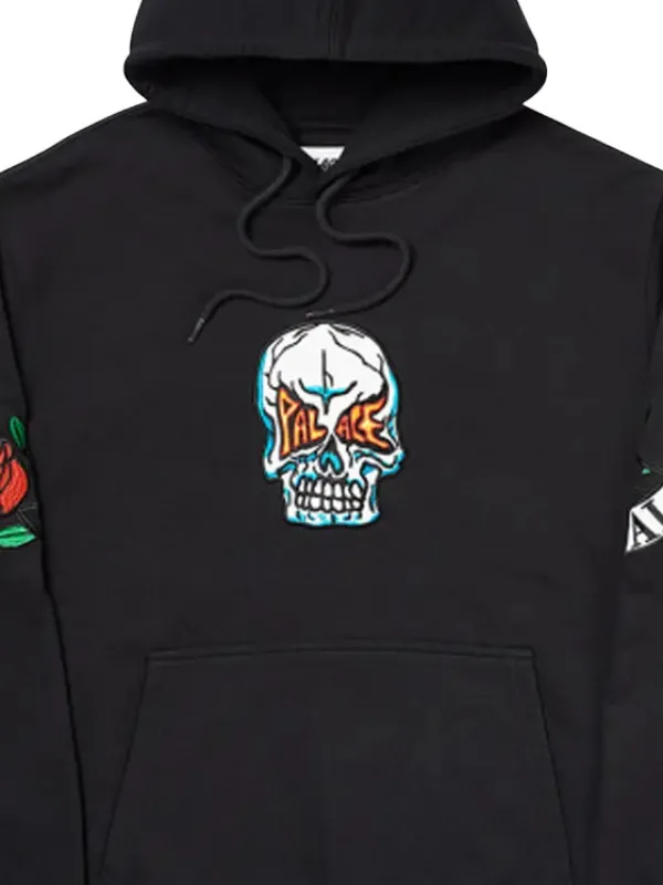 Palace rose-embroidered Hoodie | Black | FARFETCH