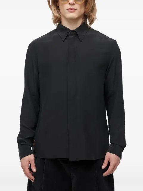 Osklen camisa de seda con rosas bordadas