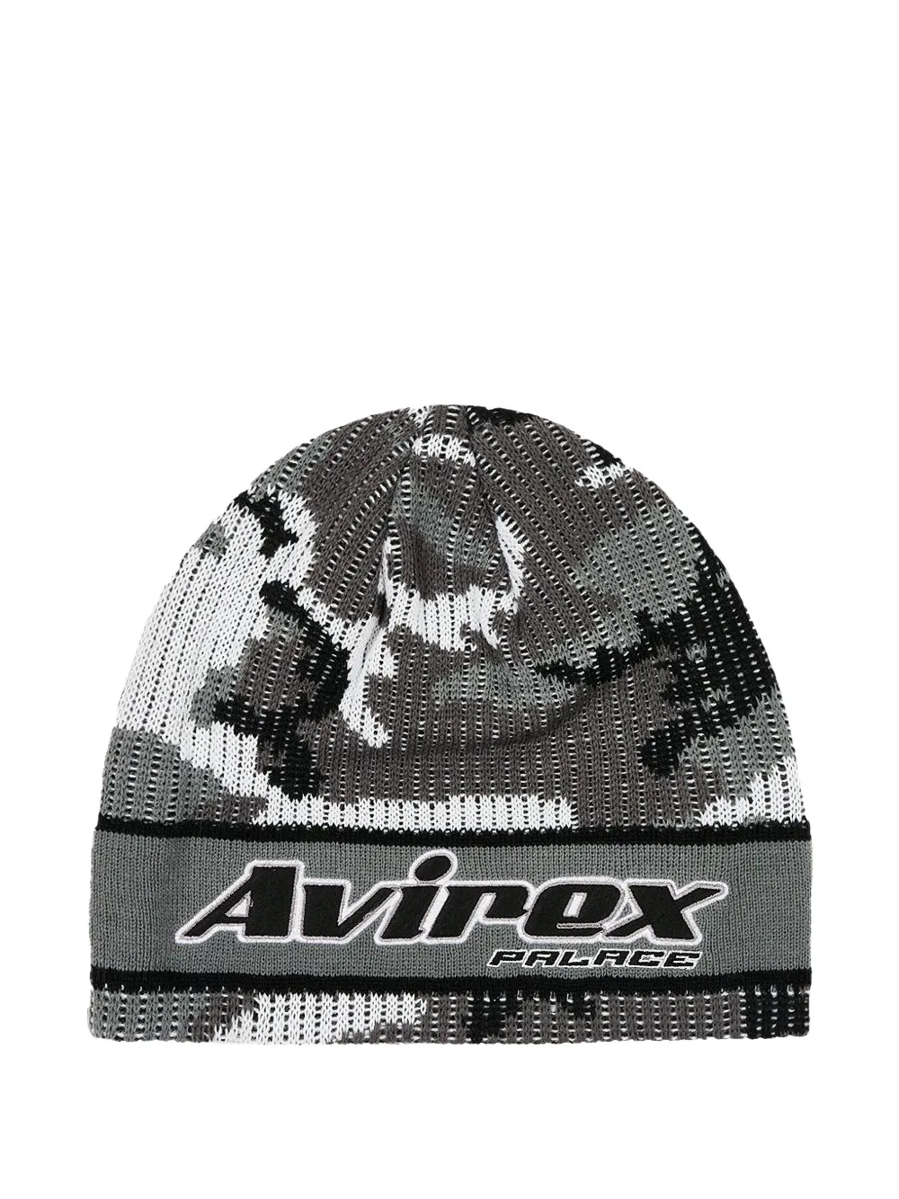 Palace x Avirex Nein Cuff logo-print beanie hat | Grey | Image 1