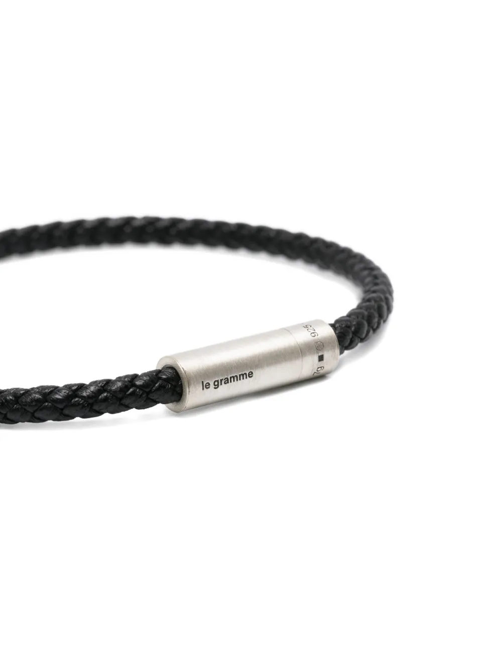 Le Gramme 7g Leather Cable Bracelet In Black
