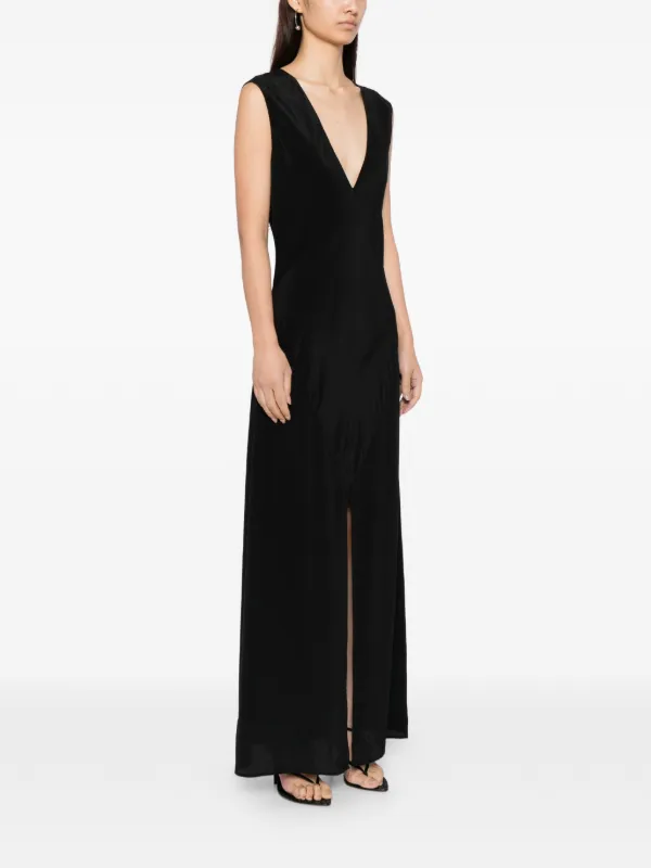 knee length dresses for ladies Knit Strapeless Stripe Tube Maxi Dress Black / XL