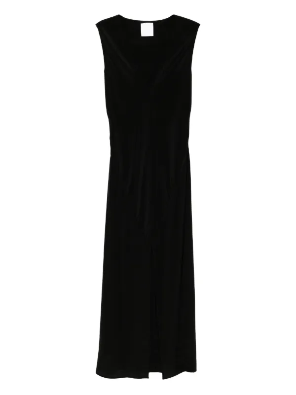chinese dress ladies Knit Strapeless Stripe Tube Maxi Dress Taupe / S