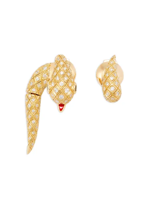 Yvonne Léon Python diamond stud earrings