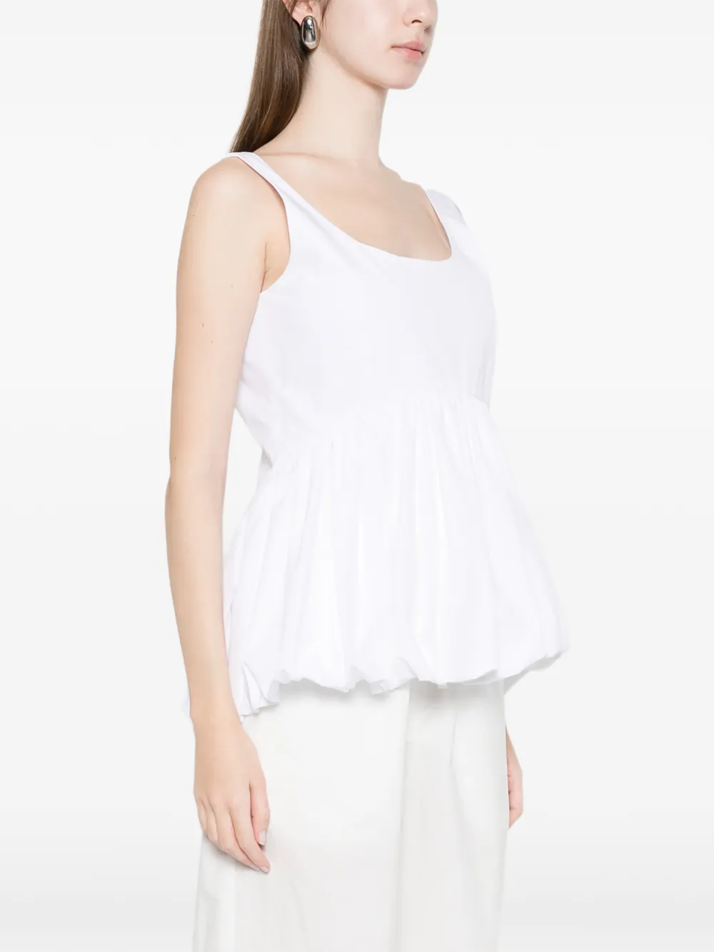  Róhe Voluminous Peplum Top - White 