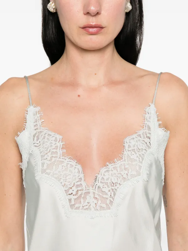 rohe lace camisole dress Róhe Silk lace-trim Dress | Blue