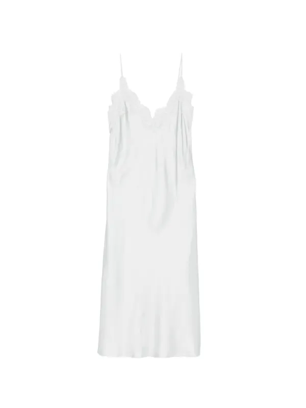 Rhe Silk lace-trim Dress | Blue | FARFETCH JO