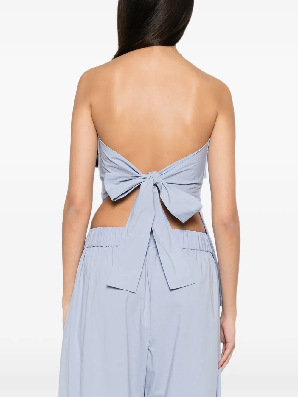 St. Agni Strapless top met gestrikte achterkant Blauw