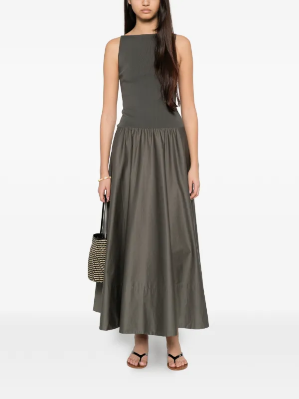 St. Agni Backless circle-hem Dress | Green | FARFETCH NZ