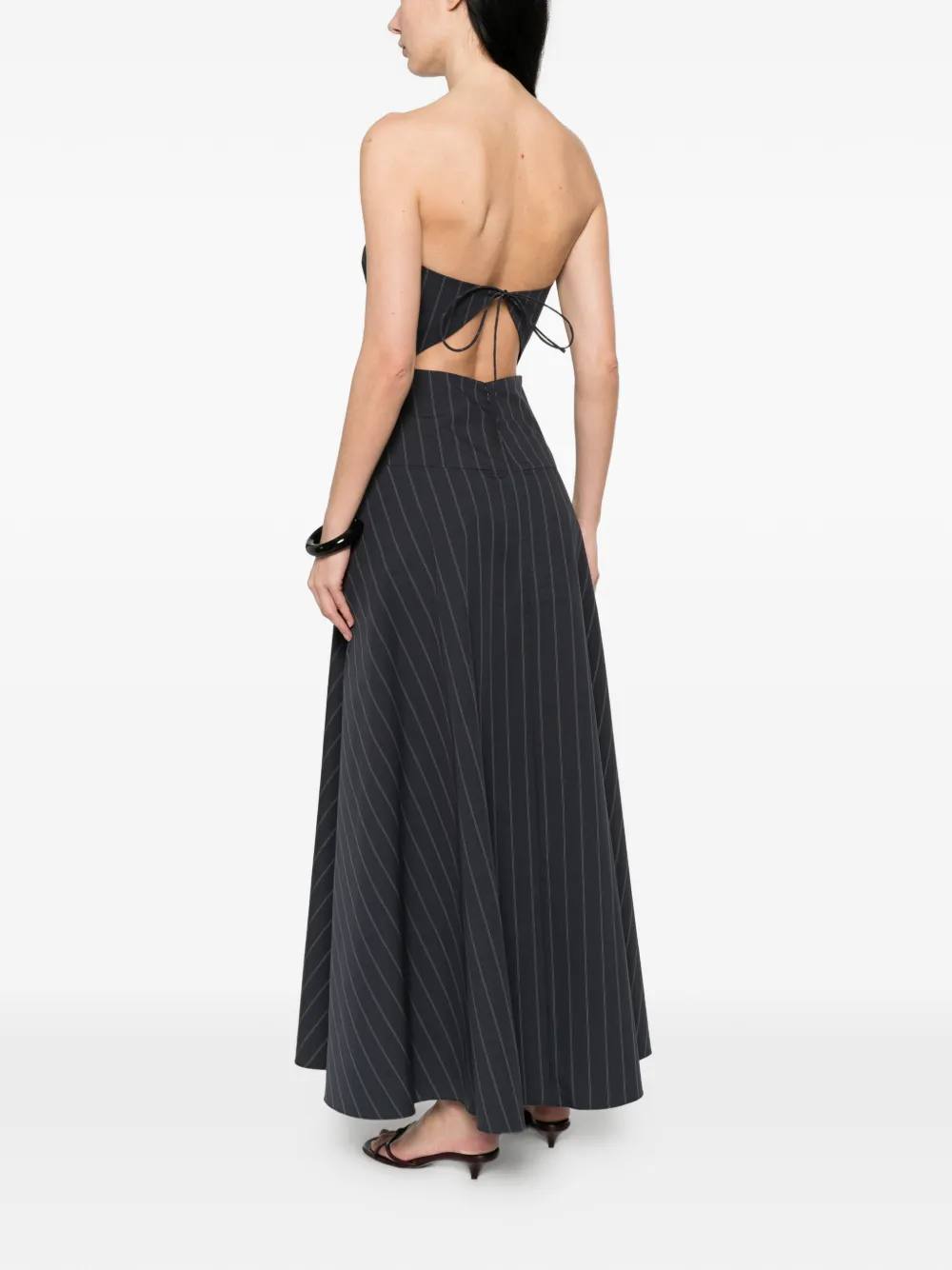 St. Agni Rouleau gestreepte maxi-jurk Blauw
