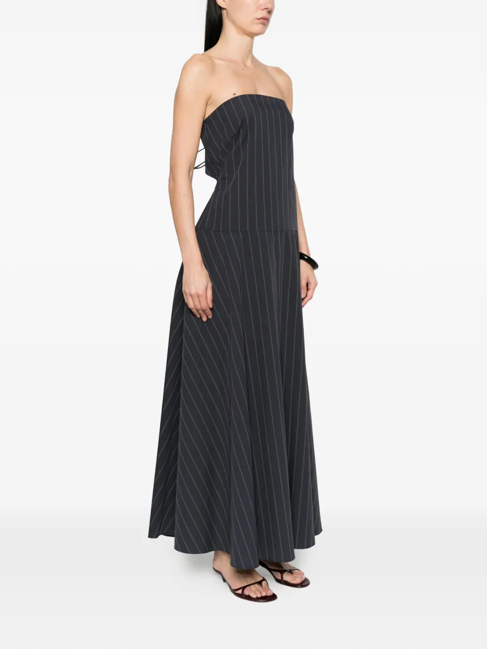 St. Agni Rouleau gestreepte maxi-jurk Blauw