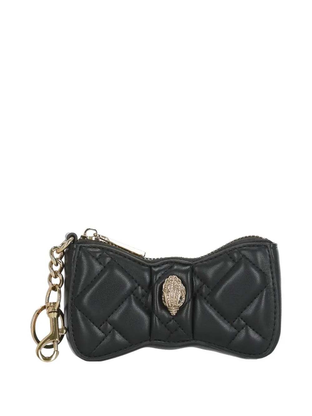Kurt Geiger Quilted Bow Keychain In Black