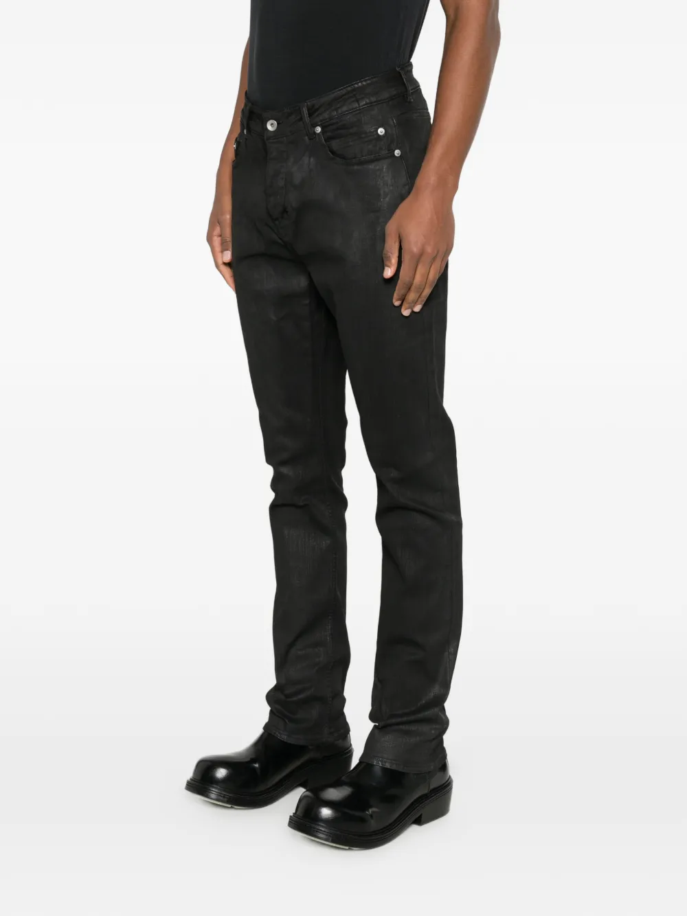 Rick Owens Drkshdw Buttoned Denim In Black