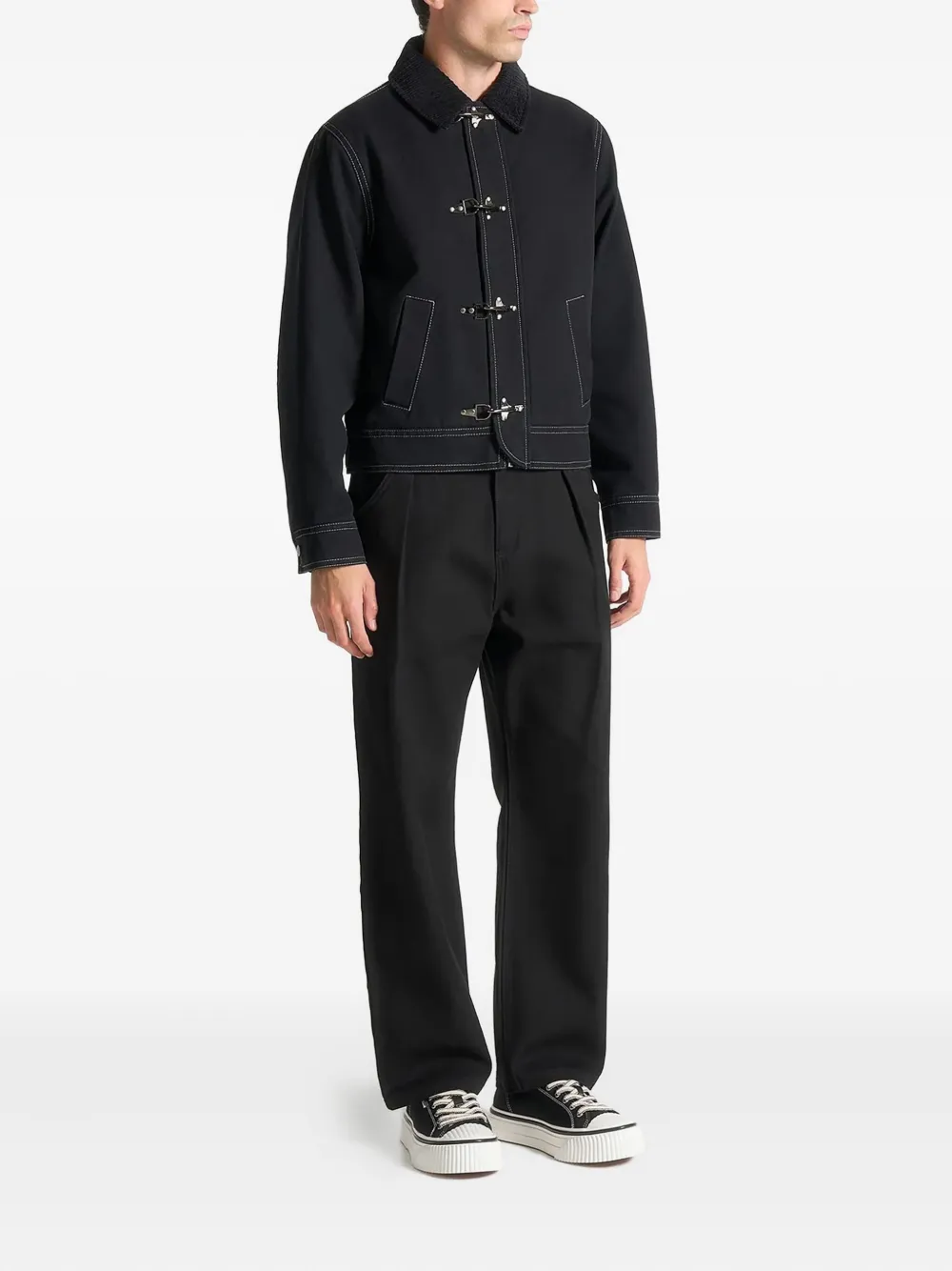 Manière De Voir Nino clasp-detail stitch jacket | Shirt Jackets | Image 2