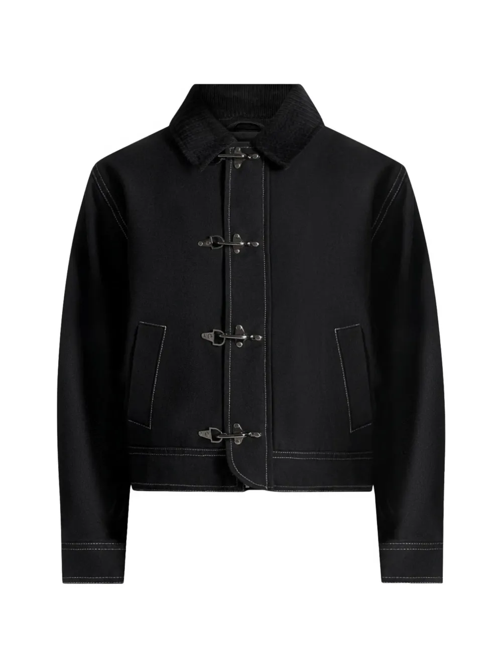 Manière De Voir Nino clasp-detail stitch jacket - Nero