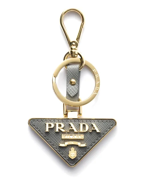 Prada triangle-logo keychain