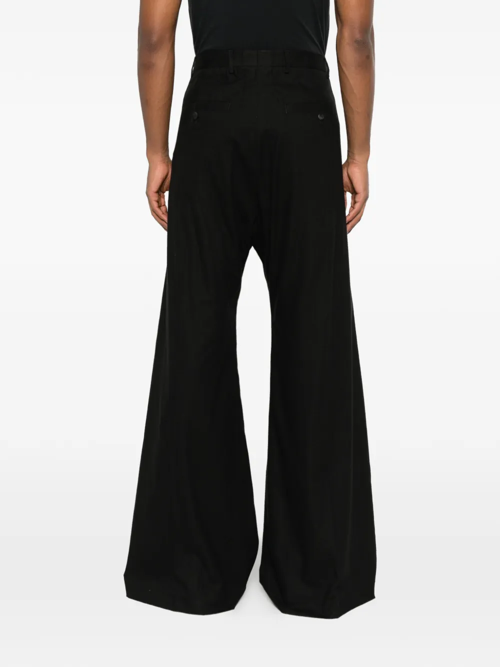 Rick Owens Zip Cotton Trousers In Black