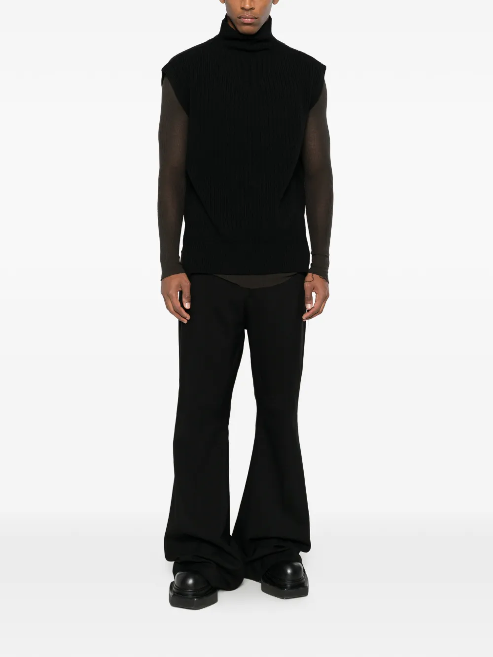 Rick Owens high-neck sleeveless sweater - Zwart
