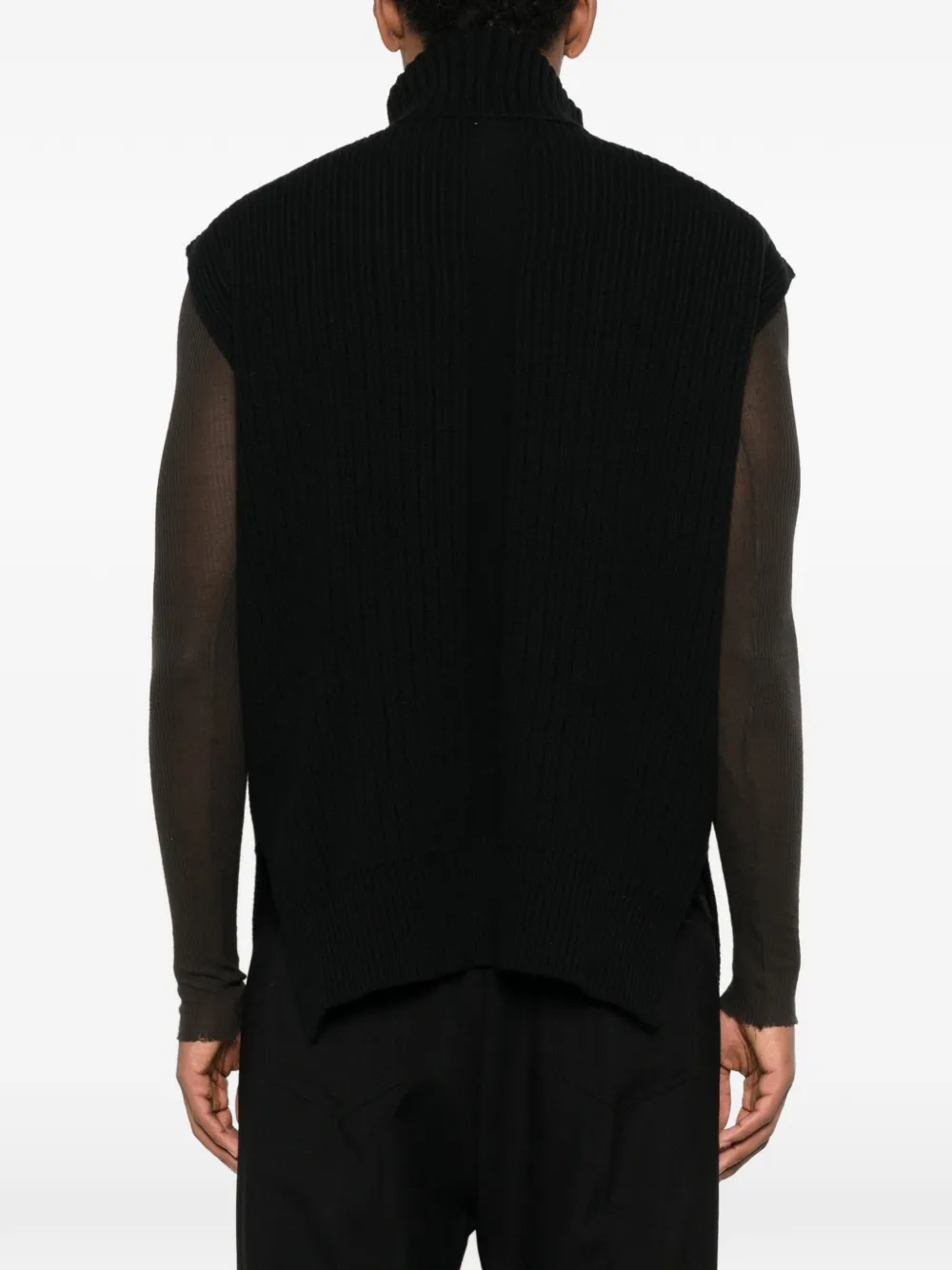 Rick Owens High-neck Sleeveless Sweater In Black