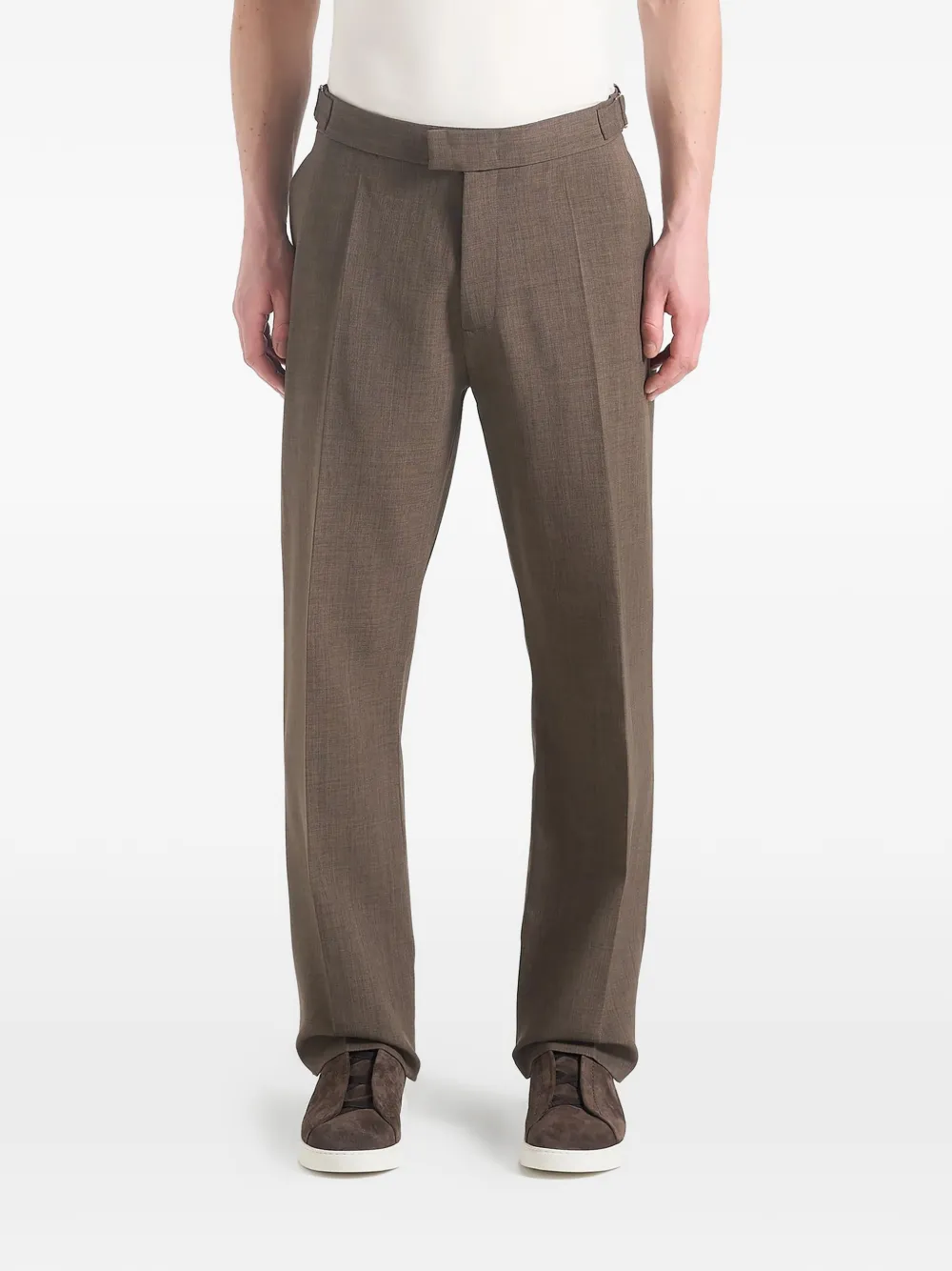 Manière De Voir Joseph hatched tailored trousers | Brown | Image 1