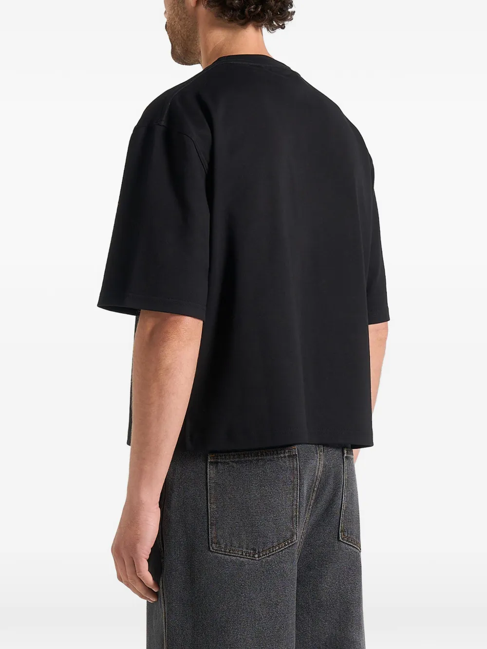 Manière De Voir Leon boxy cropped T-shirt Zwart