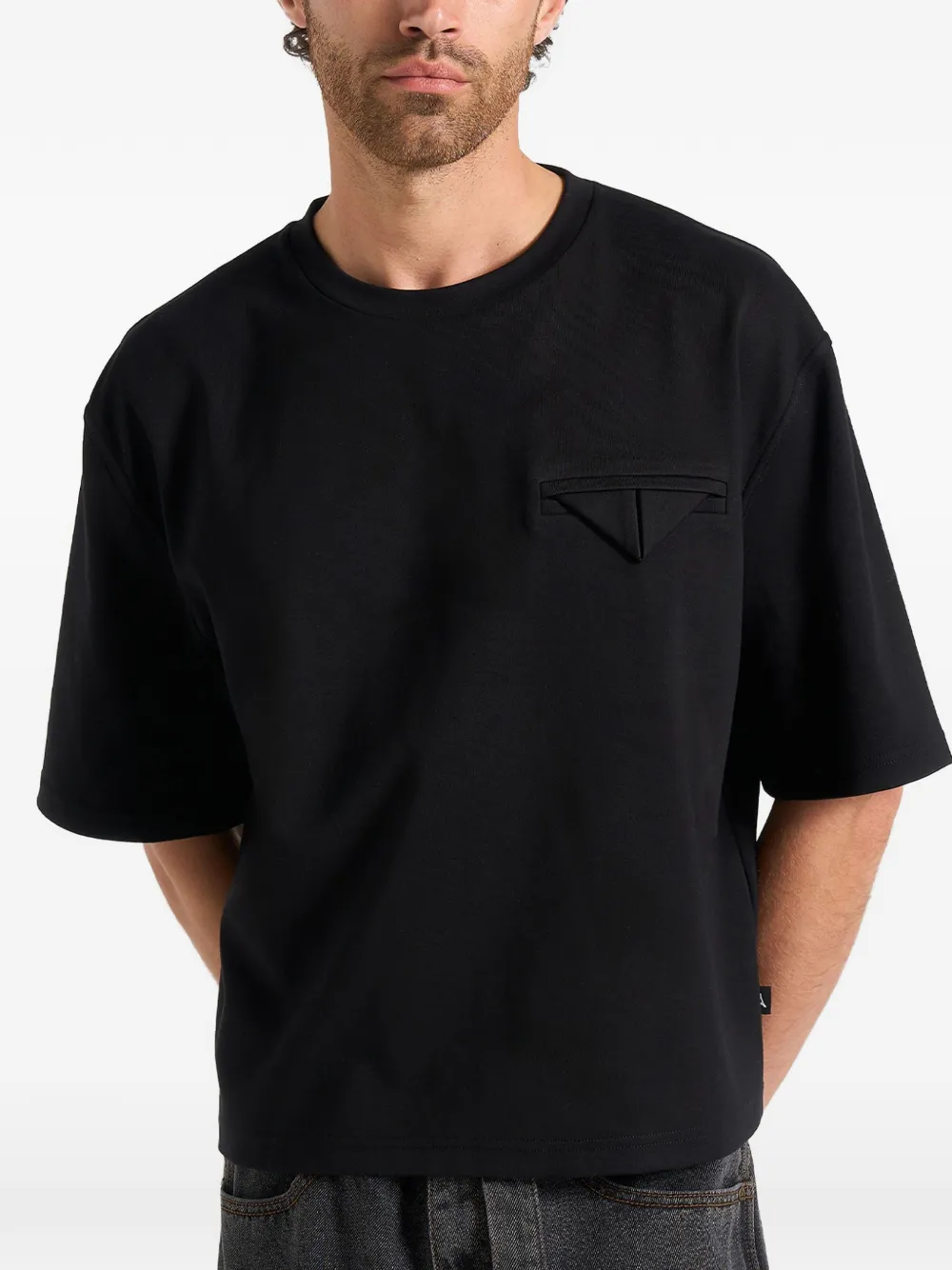 Manière De Voir Leon boxy cropped T-shirt Zwart