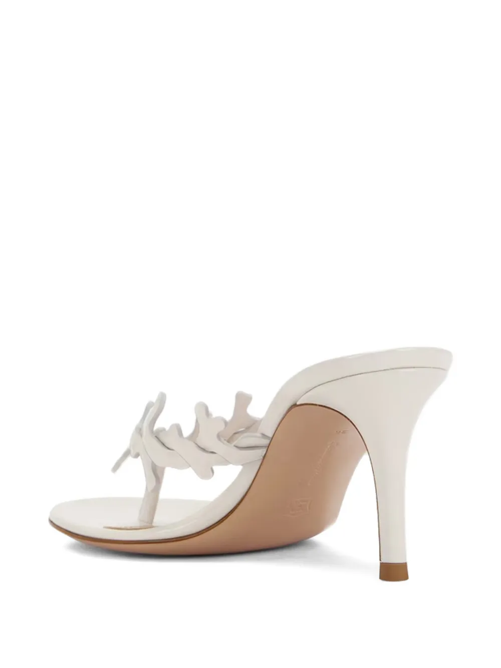 Gianvito Rossi leaf stiletto mules Wit