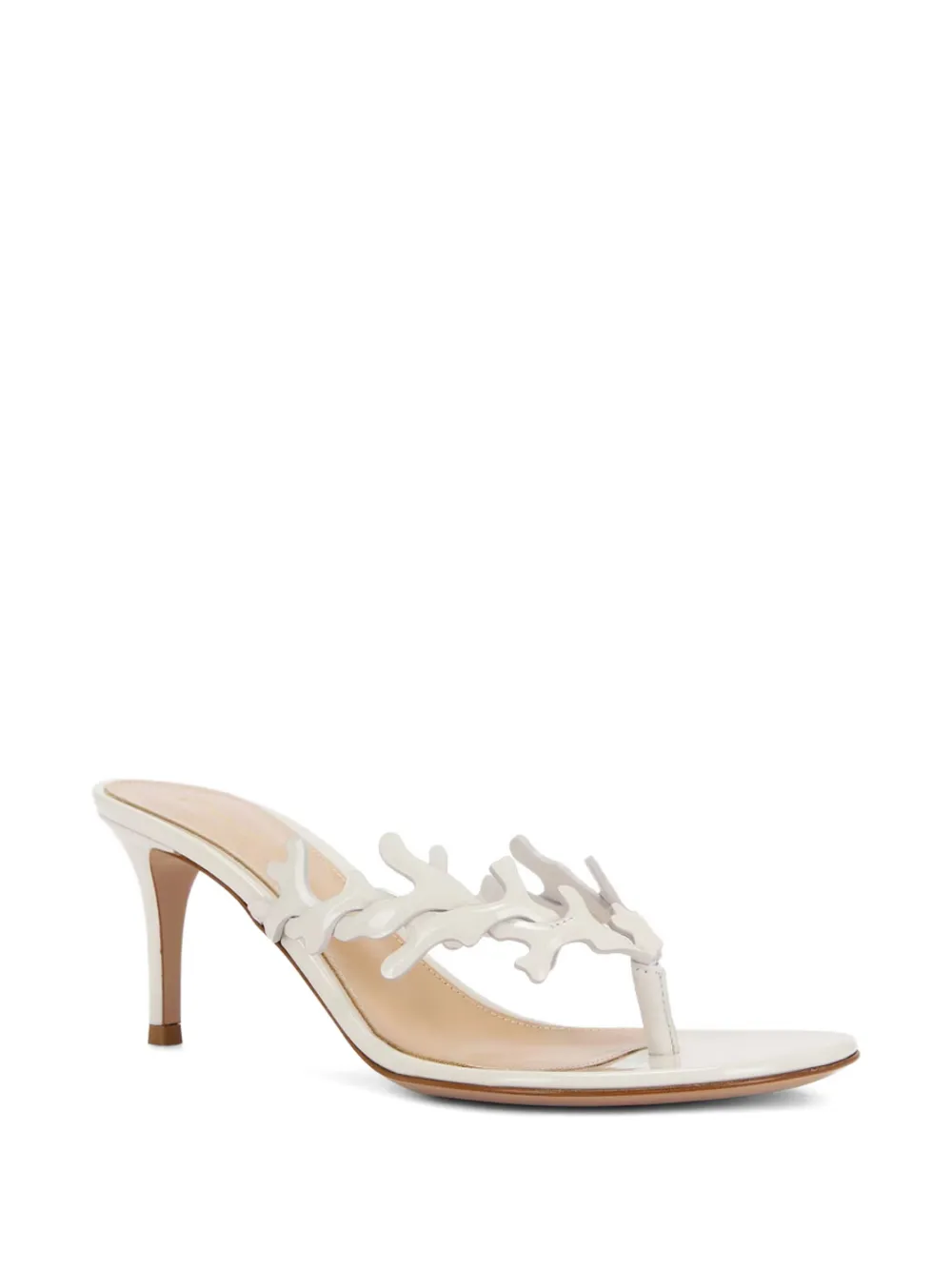 Gianvito Rossi leaf stiletto mules Wit