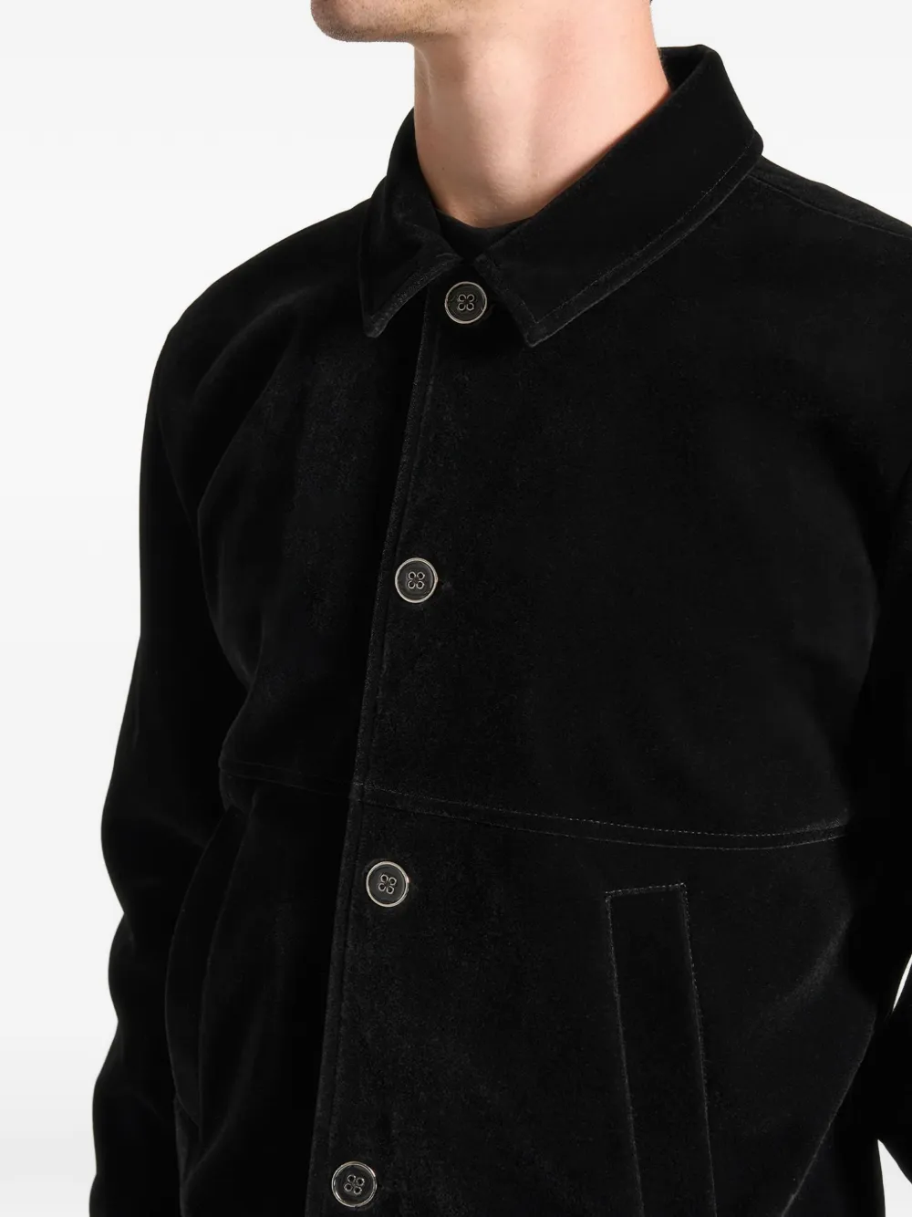 Manière De Voir velvet ribbed jacket Zwart