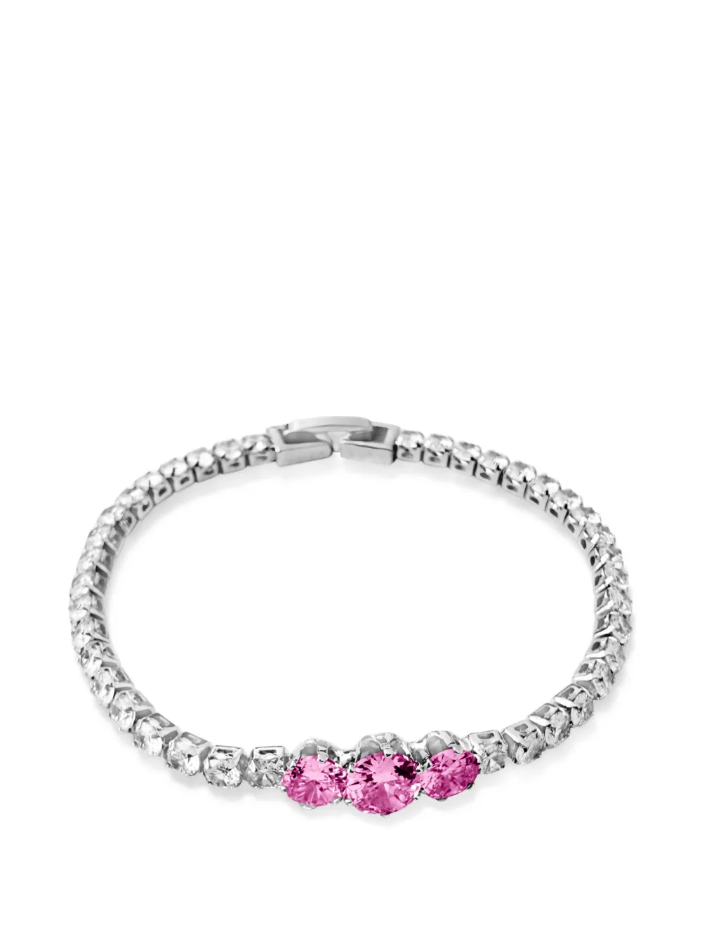 HZMER JEWELLERY Snowblush Shimmer crystal-embellished bracelet - Argento