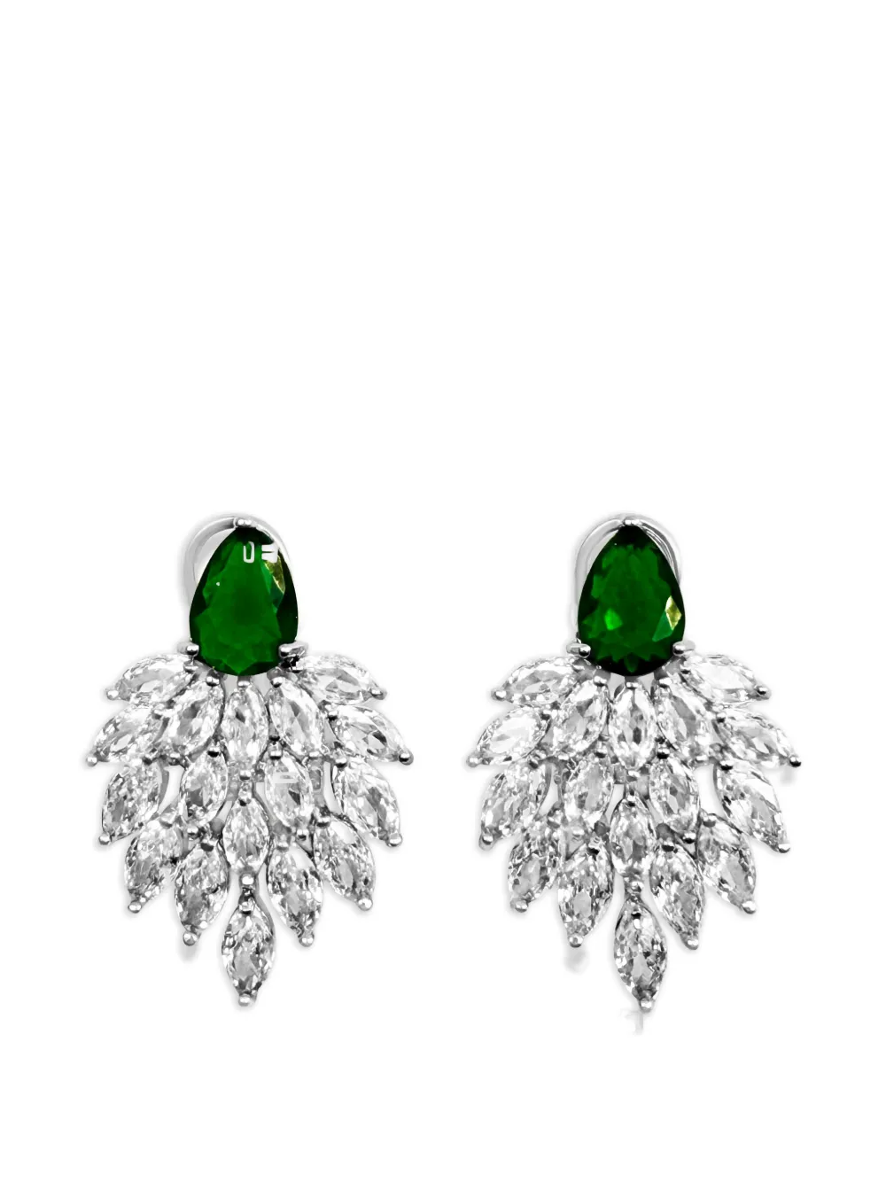 HZMER JEWELLERY Green Mirage Shimmer earrings - Argento
