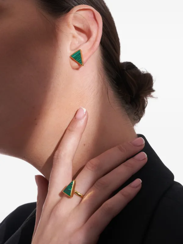 HZMER JEWELLERY Bliss マラカイト ピアス | ゴールドトーン | FARFETCH JP