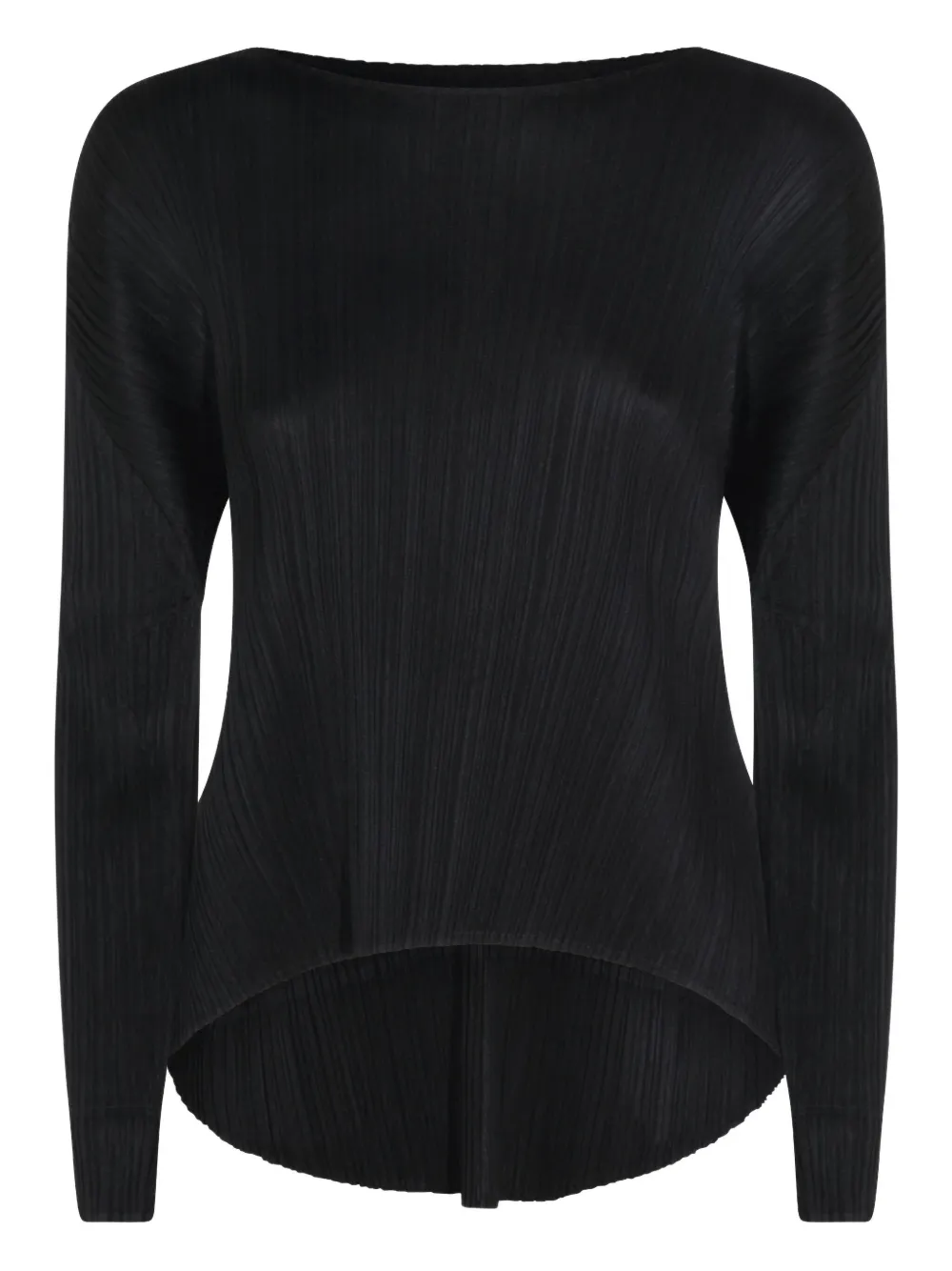 Pleats Please Issey Miyake pleated long-sleeved top - ブラック