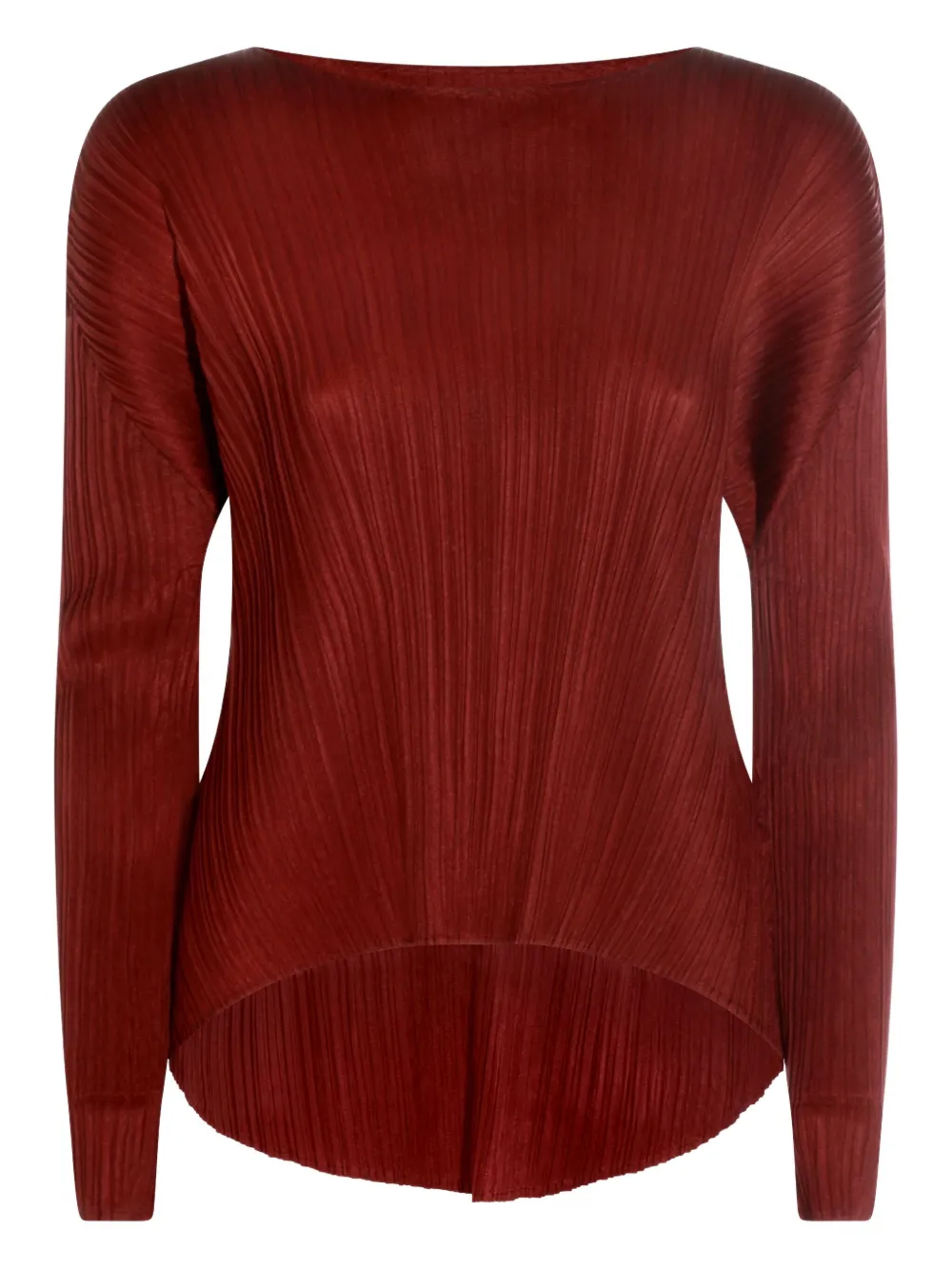 Pleats Please Issey Miyake pleated long-sleeve top - Rood
