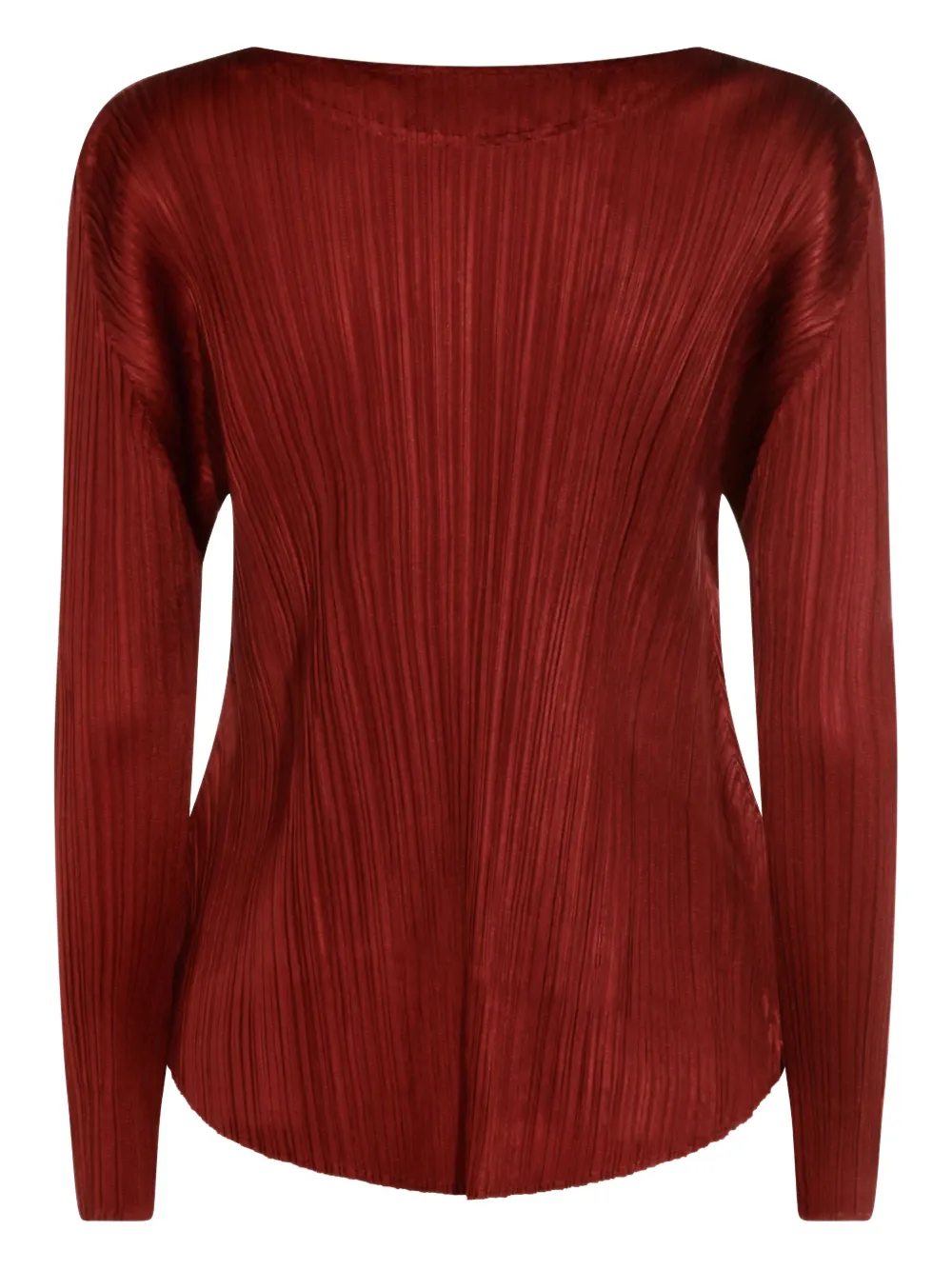 Pleats Please Issey Miyake pleated long-sleeve top - レッド