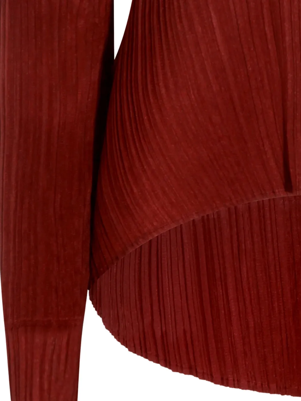Issey Miyake Pleated Long-sleeve Top In Red