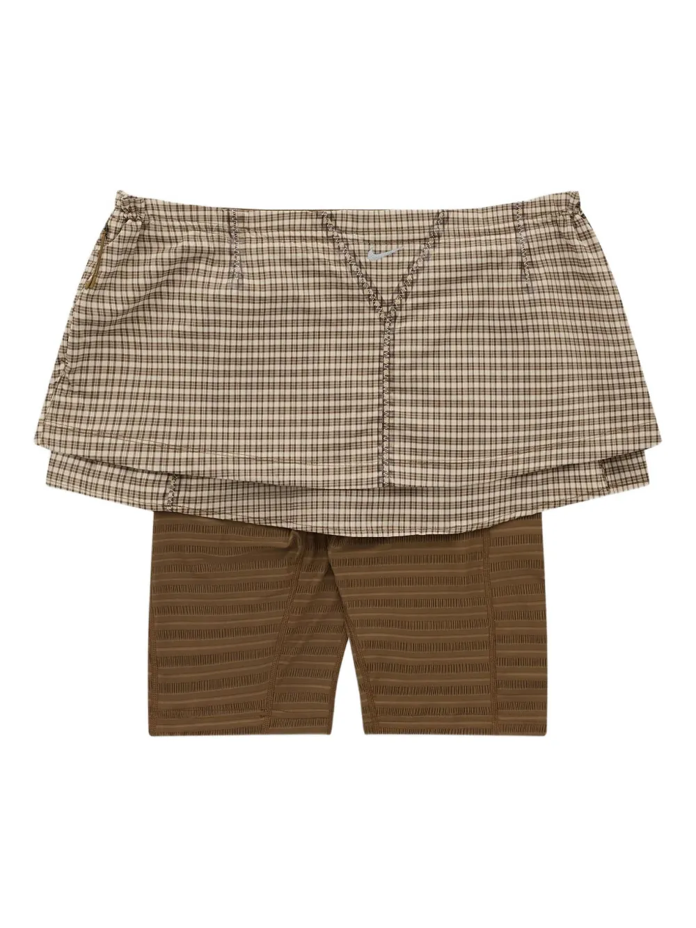 Nike x KNWLS check-pattern mini skirt - Beige