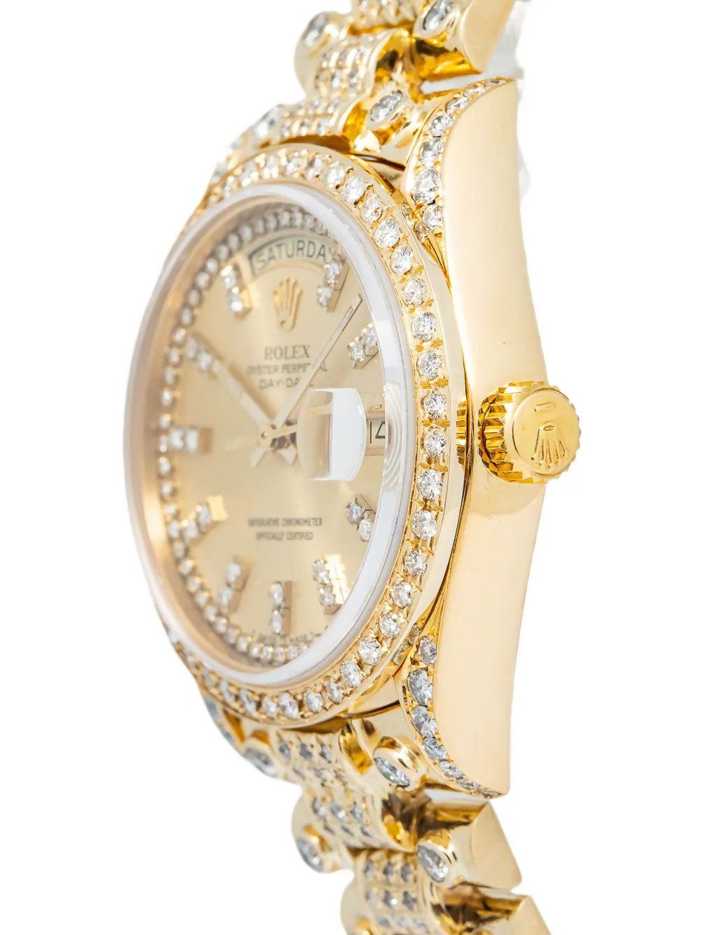 ROLEX Pre-owned 18k Yellow Gold Diamond Day-date President 36mm