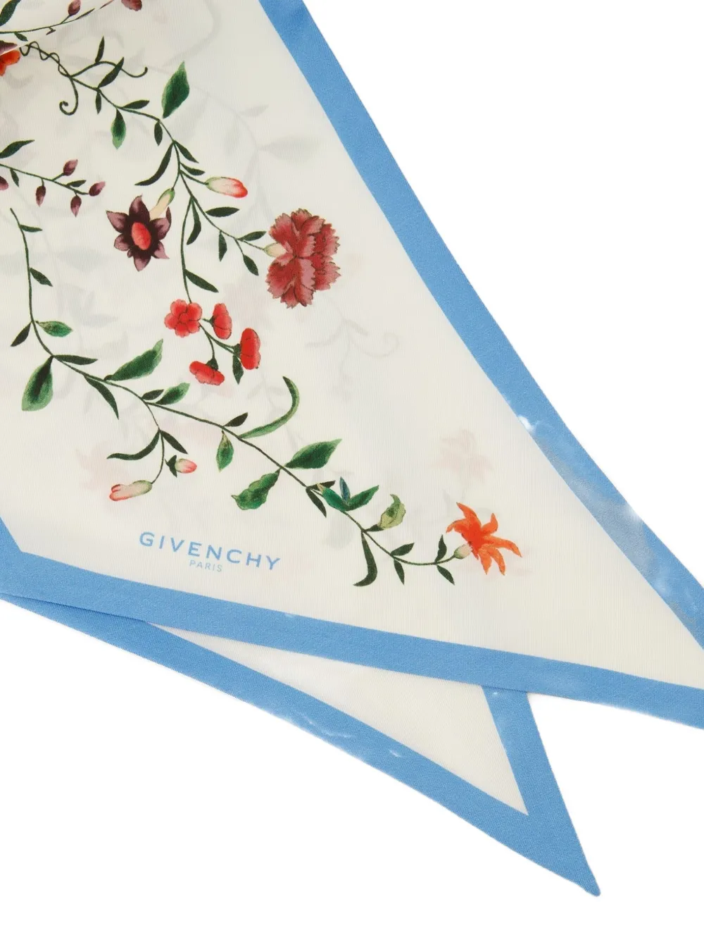 Givenchy Maxi Bandeau In Silk With Floral Print In White