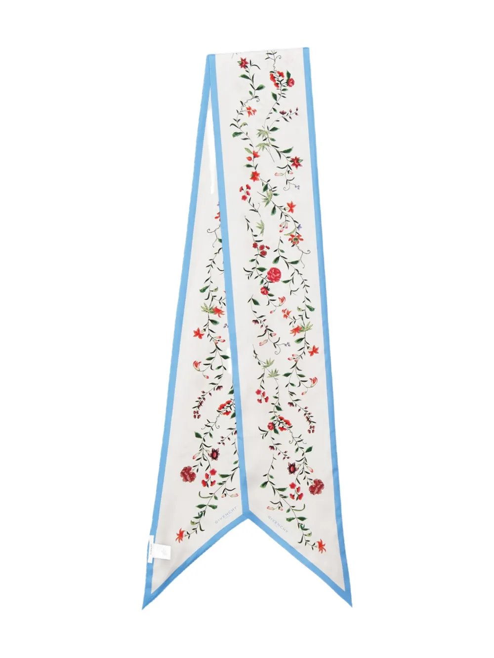 Givenchy Maxi Bandeau In Silk With Floral Print In White