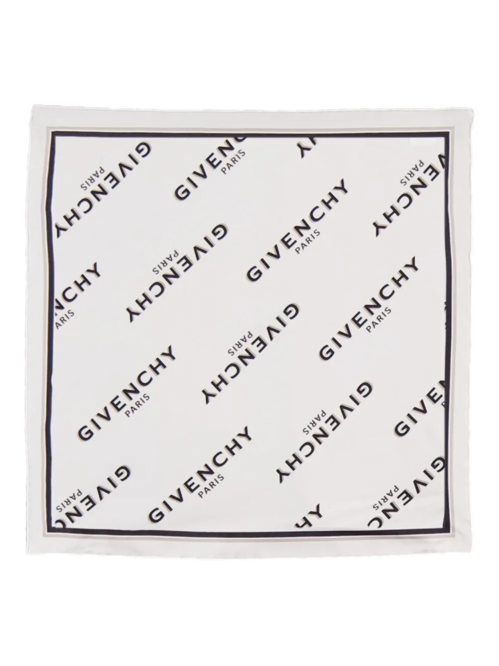 Givenchy Shadow Logo-print Silk Scarf In White