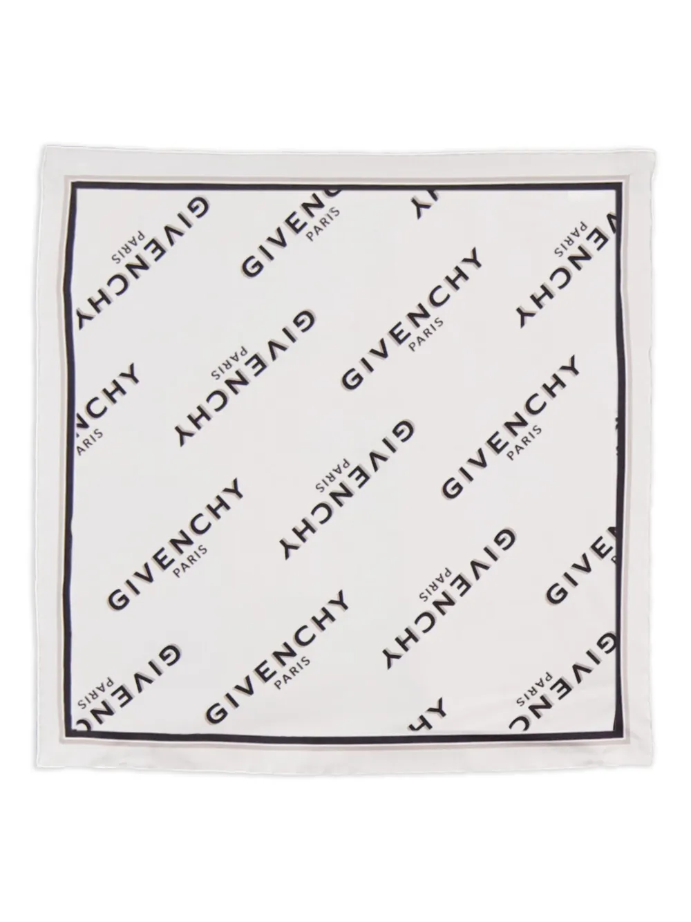Givenchy Shadow Seidenschal mit Logo-Print | Weiß | Image 1