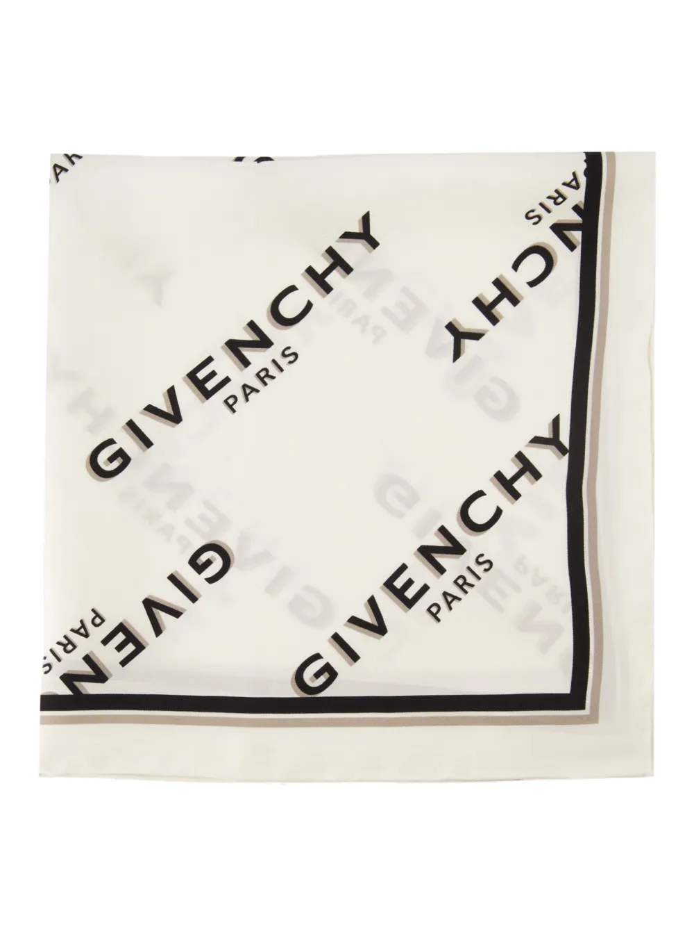 Givenchy Shadow zijden sjaal met logoprint Wit