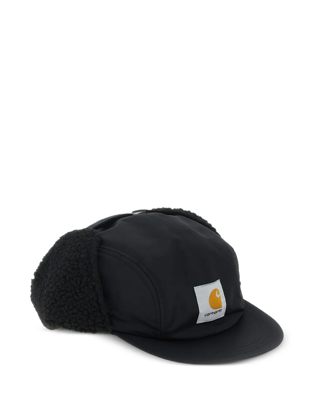 Carhartt WIP Oltera Ear Guard pet met logopatch Zwart