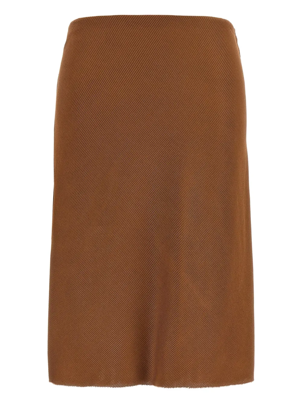 Miu Miu ribbed logo-patch midi skirt - Bruin