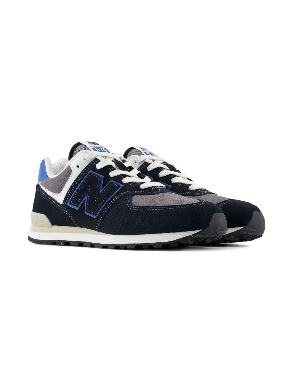 New Balance Kids 574 Lace suède sneakers Zwart