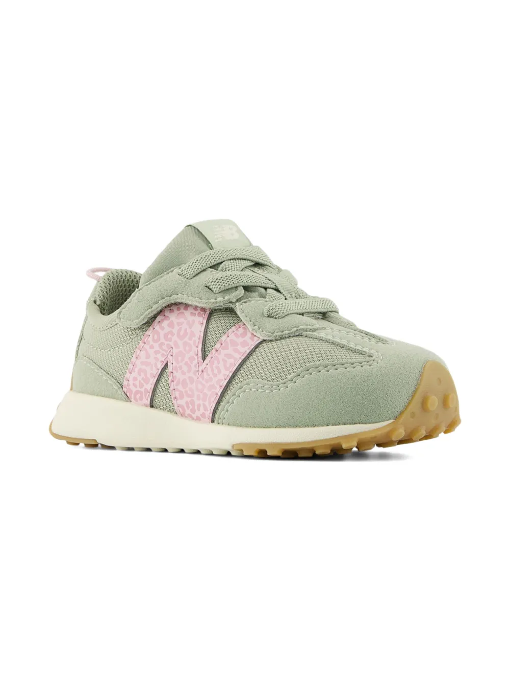 New Balance Kids 327 Lace sneakers met luipaardprint Groen